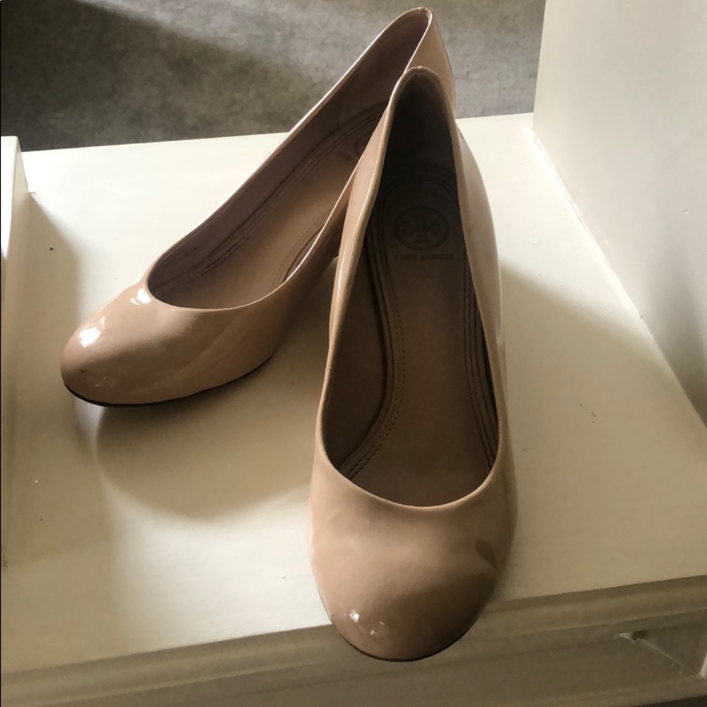 Tory Burch patent wedge